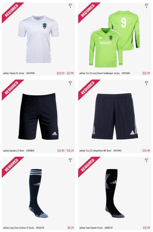 Soccer uniforms clearance for adults